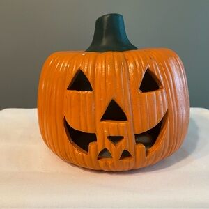 Orange Jack-O'-Lantern Pumpkin Candle Decor